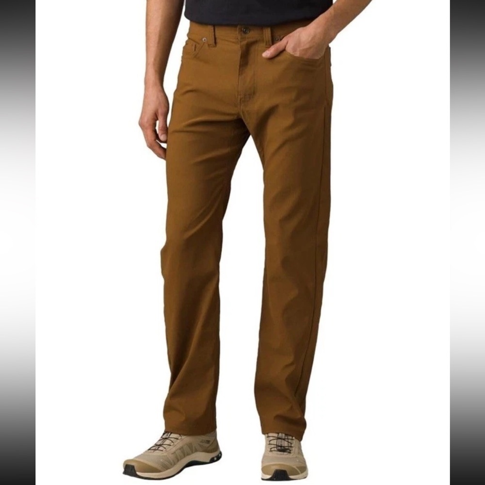 NWT Prana Pants Mens 40/32 Brown Sepia Brion II Hiking Outdoor Stretch Slim Fit
